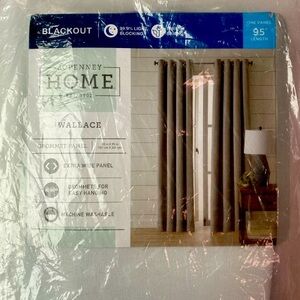 NEW! 96” Blackout Curtain Panel (ONE) Wallace Ice White